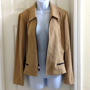 Faux Suede Tan Jacket Sz 10